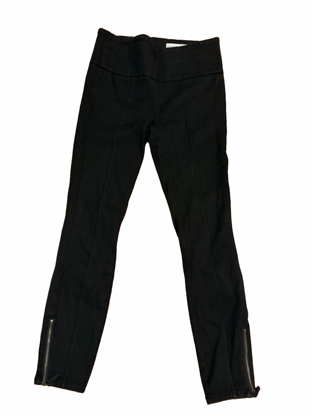 Pilcro by Anthropologie Petite Black Denim Skinny Jeans Zipper Bottom
